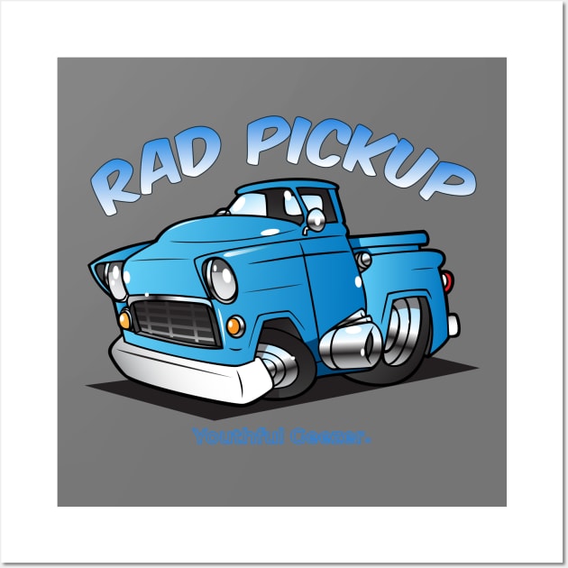 Rad Pickup Cartoon Car Toon Wall Art by YouthfulGeezer